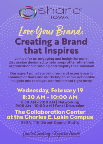 Love Your Brand: creating a brand that inspired networking and panel discussion invitation